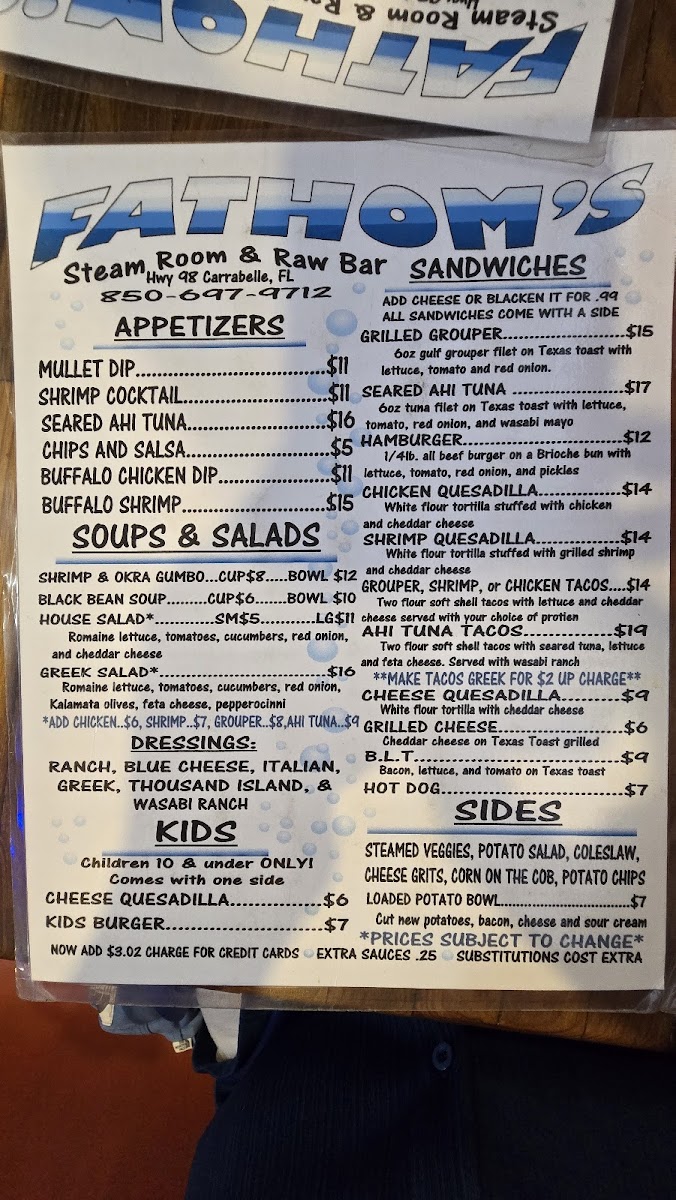 Menu Fathoms Restaurant-1