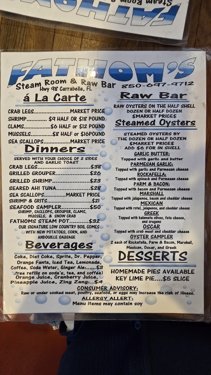 Menu Fathoms Restaurant-2
