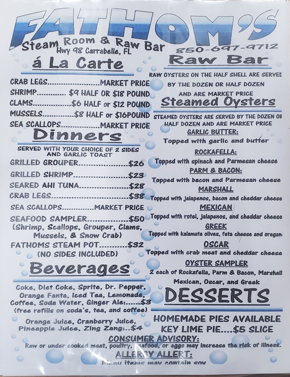 Menu Fathoms Restaurant-3
