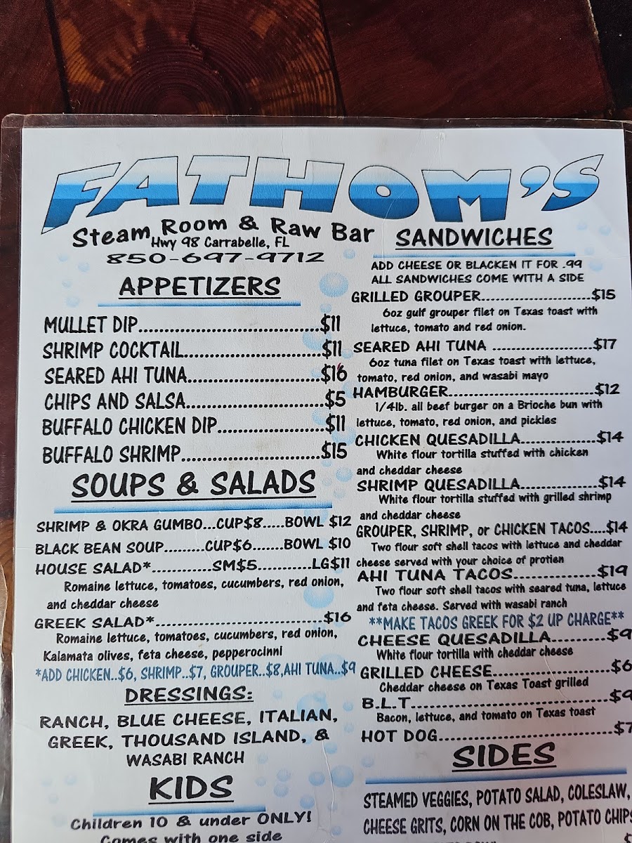 Menu Fathoms Restaurant-4